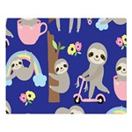 Hand-drawn-cute-sloth-pattern-background Two Sides Premium Plush Fleece Blanket (Large) 80 x60  Blanket Front