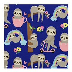 Hand-drawn-cute-sloth-pattern-background Banner And Sign 4  X 4  by Salman4z