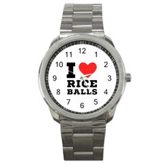 I Love Rice Balls Sport Metal Watch by ilovewhateva