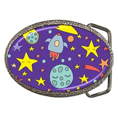 Card-with-lovely-planets Belt Buckles by Salman4z