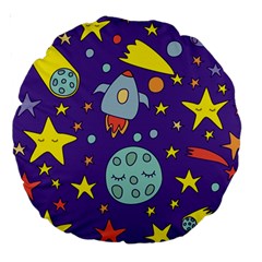 Card-with-lovely-planets Large 18  Premium Round Cushions by Salman4z