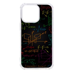 Mathematical-colorful-formulas-drawn-by-hand-black-chalkboard Iphone 13 Pro Tpu Uv Print Case by Salman4z