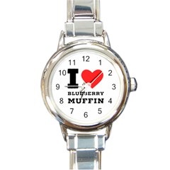 I Love Blueberry Muffin Round Italian Charm Watch by ilovewhateva