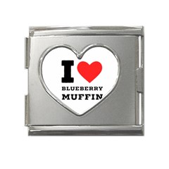 I Love Blueberry Muffin Mega Link Heart Italian Charm (18mm) by ilovewhateva