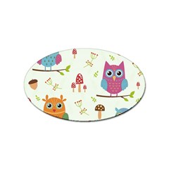 Forest-seamless-pattern-with-cute-owls Sticker Oval (100 Pack) by Salman4z