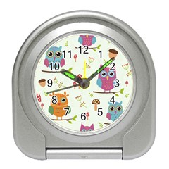 Forest-seamless-pattern-with-cute-owls Travel Alarm Clock by Salman4z