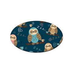 Seamless-pattern-owls-dreaming Sticker Oval (100 Pack) by Salman4z