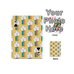 Smile-cloud-rainbow-pattern-yellow Playing Cards 54 Designs (mini) by Salman4z