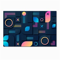 Gradient Geometric Shapes Dark Background Postcards 5  X 7  (pkg Of 10) by Salman4z