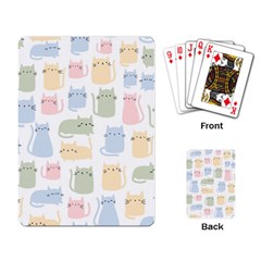 Cute-cat-colorful-cartoon-doodle-seamless-pattern Playing Cards Single Design (rectangle) by Salman4z