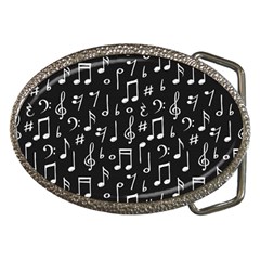 Chalk-music-notes-signs-seamless-pattern Belt Buckles by Salman4z