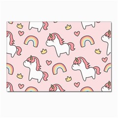 Cute-unicorn-rainbow-seamless-pattern-background Postcards 5  X 7  (pkg Of 10) by Salman4z