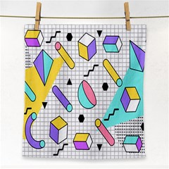 Tridimensional-pastel-shapes-background-memphis-style Face Towel by Salman4z