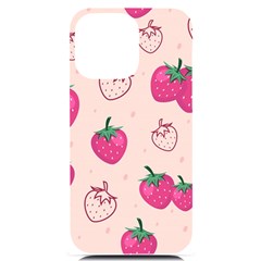 Seamless-strawberry-fruit-pattern-background Iphone 14 Pro Max Black Uv Print Case by Salman4z