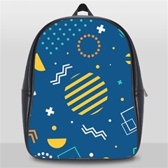 Flat-design-geometric-shapes-background School Bag (large) by Salman4z