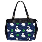 Swan Pattern Elegant Design Oversize Office Handbag (2 Sides) Front