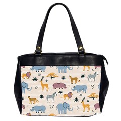 Wild Animals Seamless Pattern Oversize Office Handbag (2 Sides) by pakminggu