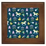 Cute Babies Toys Seamless Pattern Framed Tile Front