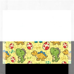 Seamless Pattern With Cute Dinosaurs Character Rectangular Jigsaw Puzzl by pakminggu