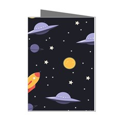 Cosmos Rockets Spaceships Ufos Mini Greeting Cards (pkg Of 8) by pakminggu