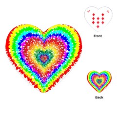 Tie Dye Heart Colorful Prismatic Playing Cards Single Design (heart) by pakminggu