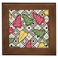 Leaves Foliage Batik Seamless Framed Tile by pakminggu