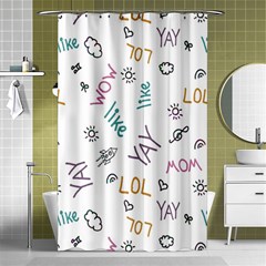 Doodle Pattern Shower Curtain 48  X 72  (small)  by pakminggu