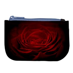 Rose Red Rose Red Flower Petals Waves Glow Large Coin Purse by pakminggu