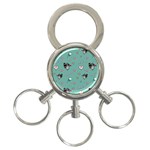 Raccoon Texture Seamless Scrapbooking Hearts 3-Ring Key Chain Front