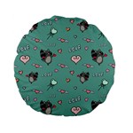 Raccoon Texture Seamless Scrapbooking Hearts Standard 15  Premium Flano Round Cushions Front