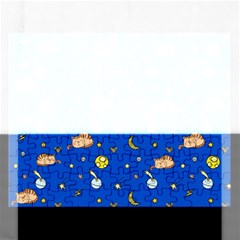 Cat Animals Sleep Stars Seamless Background Rectangular Jigsaw Puzzl by pakminggu