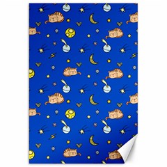 Cat Animals Sleep Stars Seamless Background Canvas 20  X 30  by pakminggu