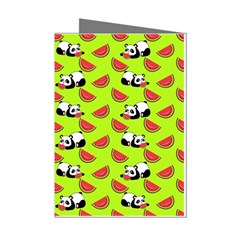 Watermelon Panda Background Wallpaper Mini Greeting Cards (pkg Of 8) by pakminggu