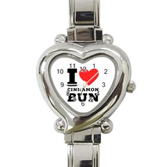 I Love Cinnamon Bun Heart Italian Charm Watch by ilovewhateva