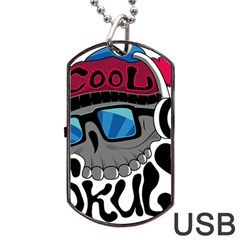 Cool Skull Dog Tag Usb Flash (one Side) by pakminggu