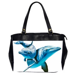 Two Dolphins Art Atlantic Dolphin Painting Animal Marine Mammal Oversize Office Handbag (2 Sides) by pakminggu