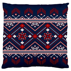 Ukrainian Folk Seamless Pattern Ornament Large Premium Plush Fleece Cushion Case (one Side) by pakminggu