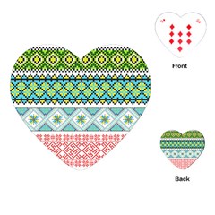 Ukraine Ornament Pattern Symbolism Geometric Playing Cards Single Design (heart) by pakminggu