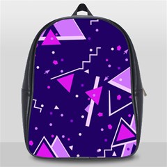 Purple Blue Geometric Pattern School Bag (large) by danenraven