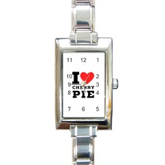 I Love Cherry Pie Rectangle Italian Charm Watch by ilovewhateva