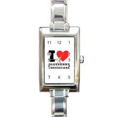 I Love Blueberry Cheesecake  Rectangle Italian Charm Watch by ilovewhateva