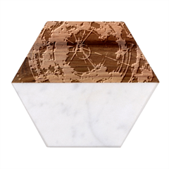 Science Fiction Background Fantasy Marble Wood Coaster (hexagon)  by danenraven