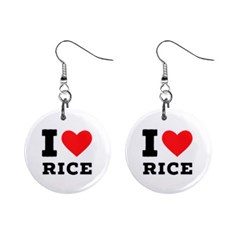 I Love Rice Mini Button Earrings by ilovewhateva