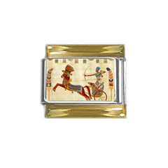 Egyptian Tutunkhamun Pharaoh Design Gold Trim Italian Charm (9mm) by Mog4mog4