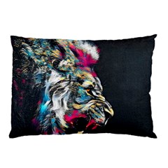 Angry Male Lion Roar Pillow Case by Mog4mog4