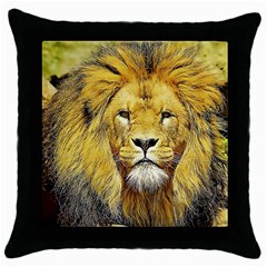 Lion Lioness Wildlife Hunter Throw Pillow Case (black) by Mog4mog4