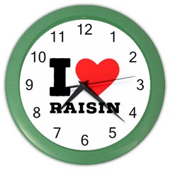 I Love Raisin  Color Wall Clock by ilovewhateva