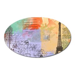 Scrapbook Paris Vintage France Oval Magnet by Mog4mog4