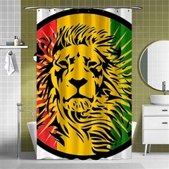 Lion Head Africa Rasta Shower Curtain 48  X 72  (small)  by Mog4mog4