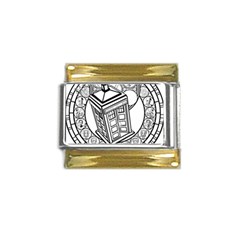 Bad Wolf Tardis Art Drawing Doctor Who Gold Trim Italian Charm (9mm) by Mog4mog4